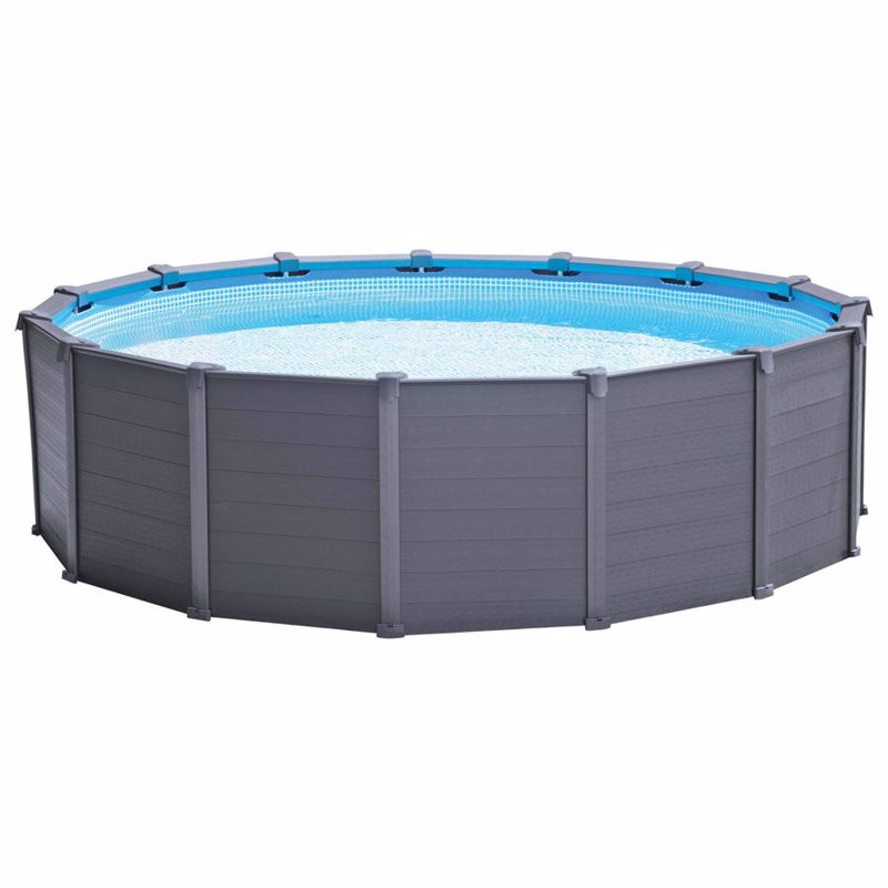 Бассейн каркасный Intex Graphite Panel Pool 457х122 см 16805 л Темно-серый (26384)