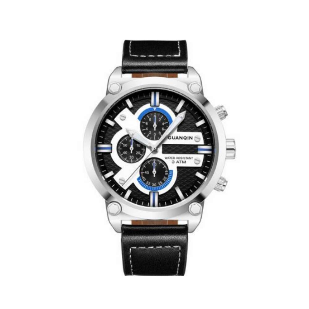Часы Guanqin GS19088 CL Silver-Black-Black (GS19088SBB)
