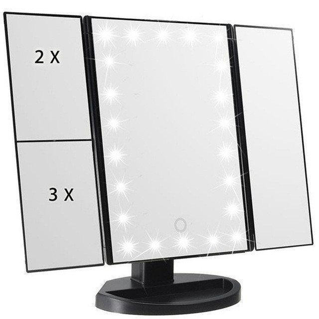 Дзеркало Superstar Magnifying Mirror для макіяжу з LED-підсвічуванням Чорний (210026)