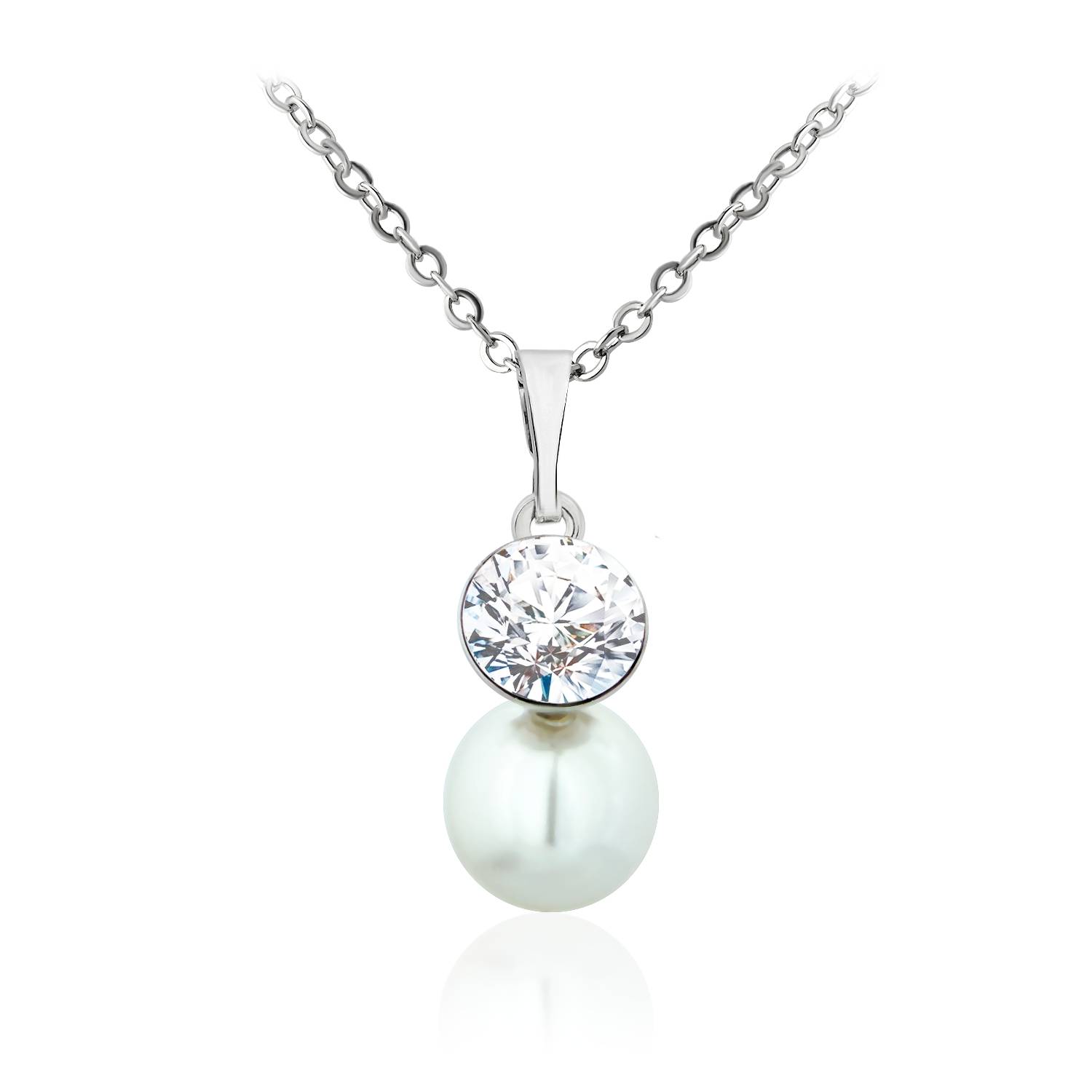 Підвіс з ланцюжком KOBI Pion з перлами та кристалом Swarovski (7430-3421-02-32)