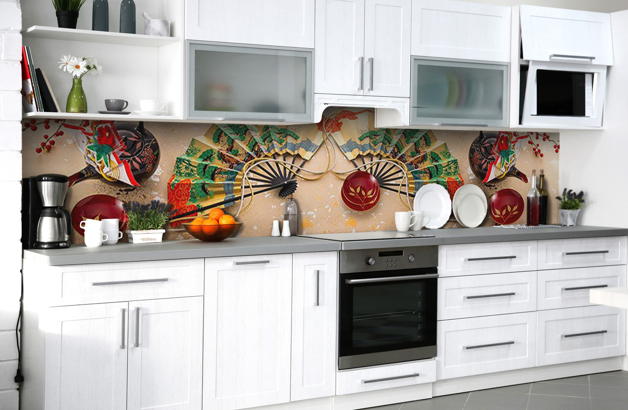 Скинали на кухню Zatarga «Китайська культура» 600х2500 мм вінілова 3Д наклейка кухонний фартух самоклеюча