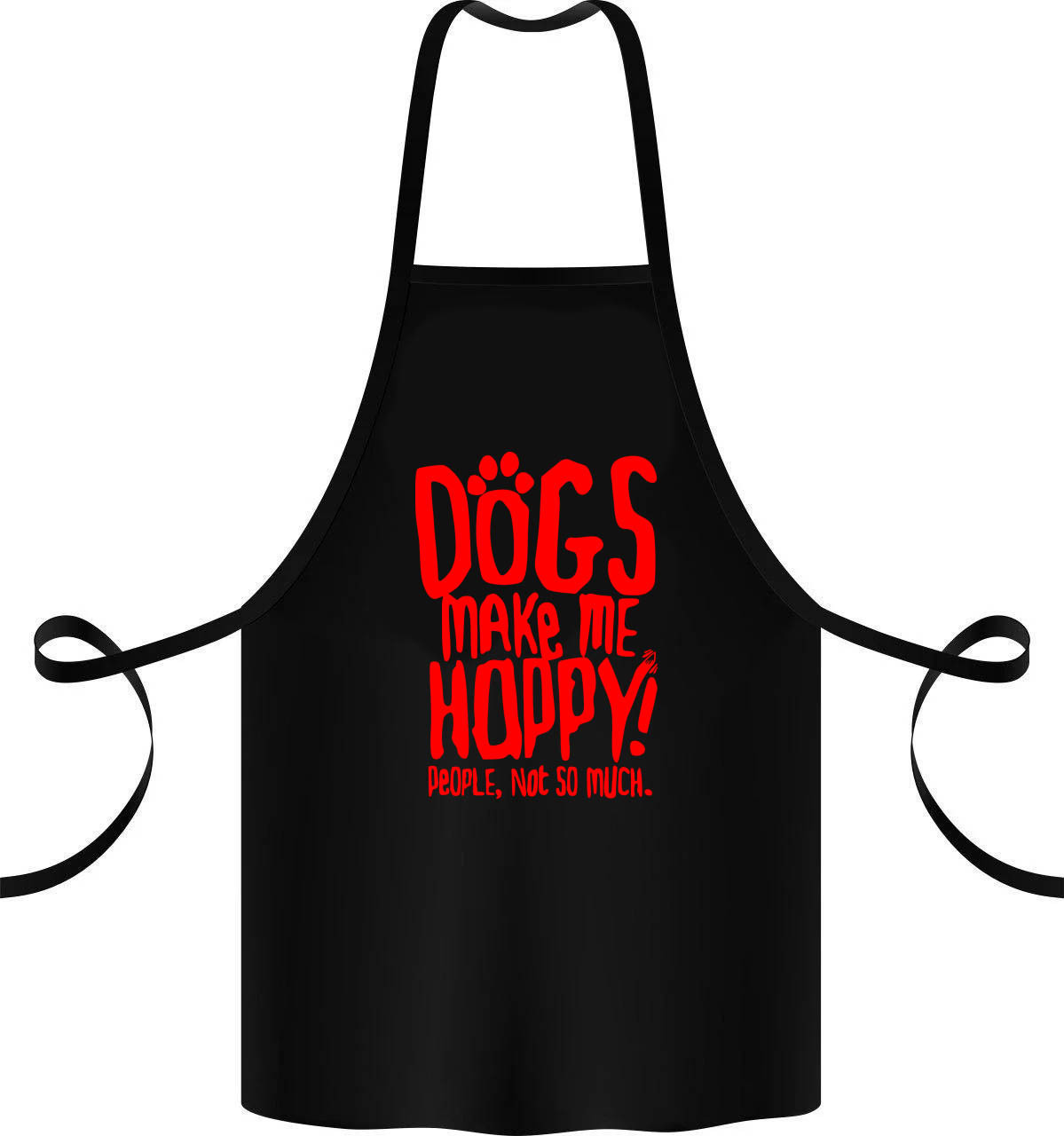 Фартук с принтом Кавун Dogs make me happy! 68 см Черный