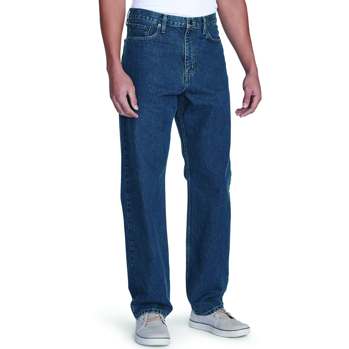 Джинсы Eddie Bauer Mens Traditional Fit Essential Jeans DK STONEWASH Синий (6234DSW)