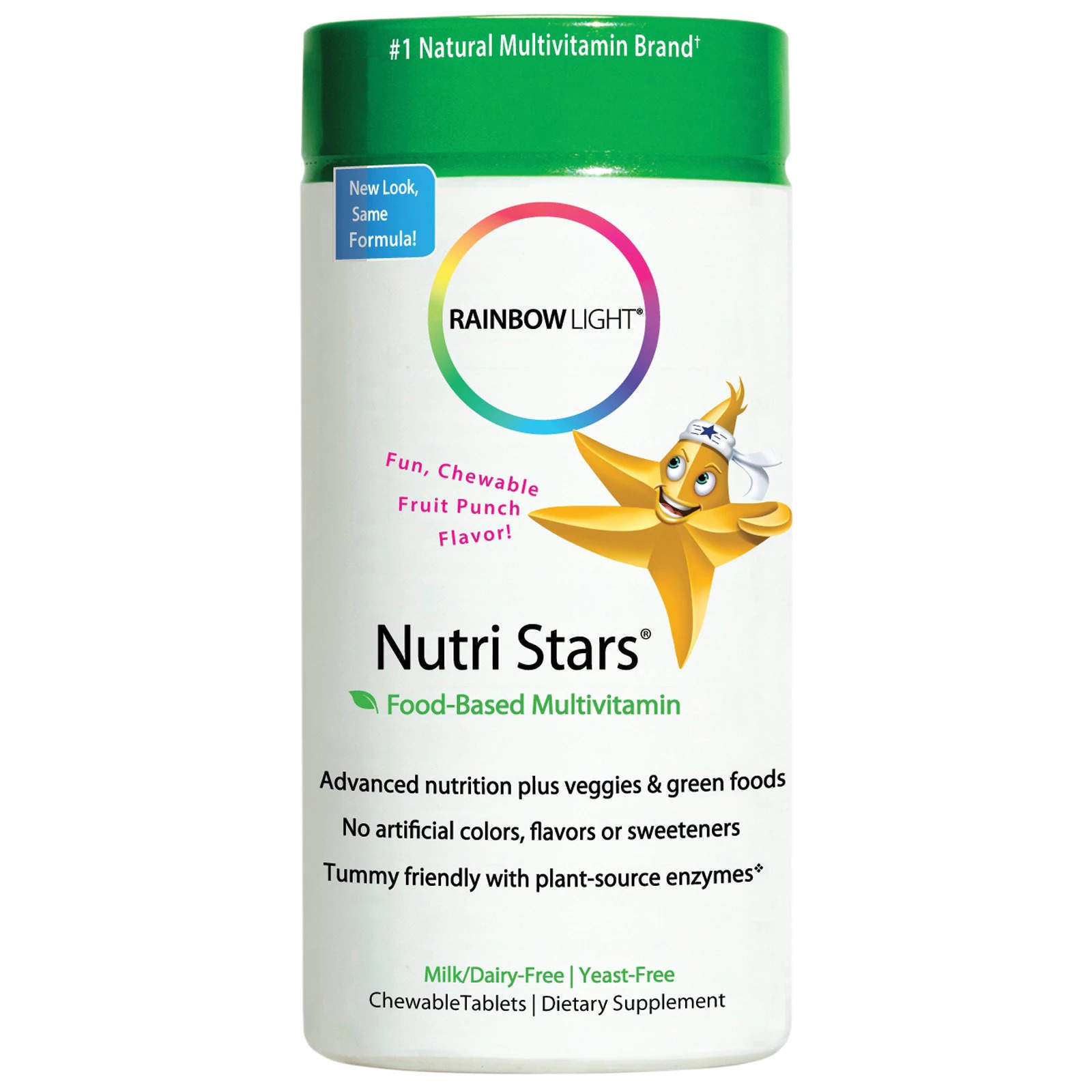 Витамины для детей Rainbow Light Nutri Stars Multivitamin фруктовый вкус 60 жевательных таблеток (588)