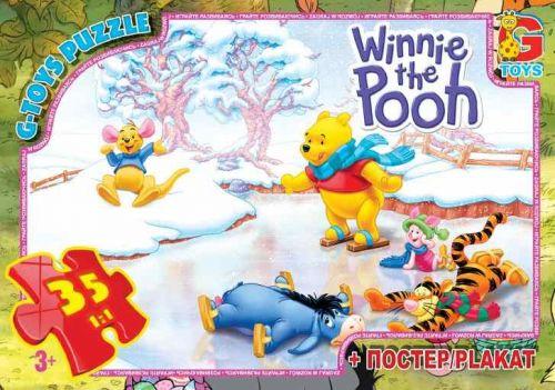 Пазли G-Toys "Вінні Пух: зима", 35 елементів + ​​плакат