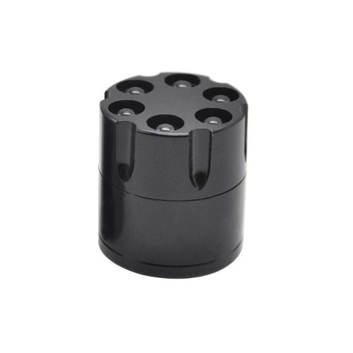 Гриндер для подрібнення тютюну ASHTRAY Барабан Револьвера HL-245 Black (do221-hbr)