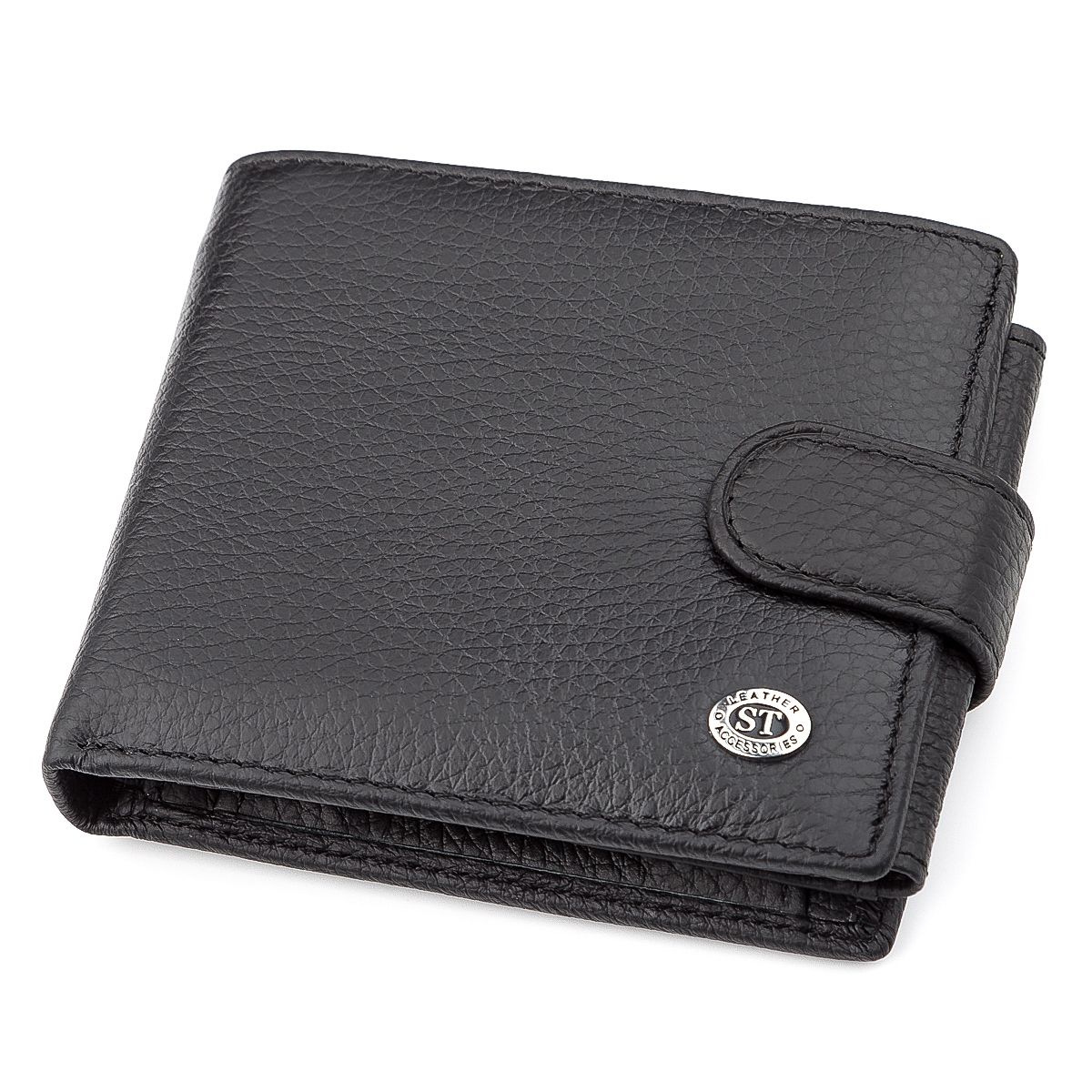 Чоловічий гаманець ST Leather ST102 шкіряний Чорний (18334)