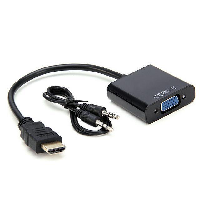 Адаптер конвертер відео - аудіо HDMI - VGA Noisy 1080P Black (np2_6469)
