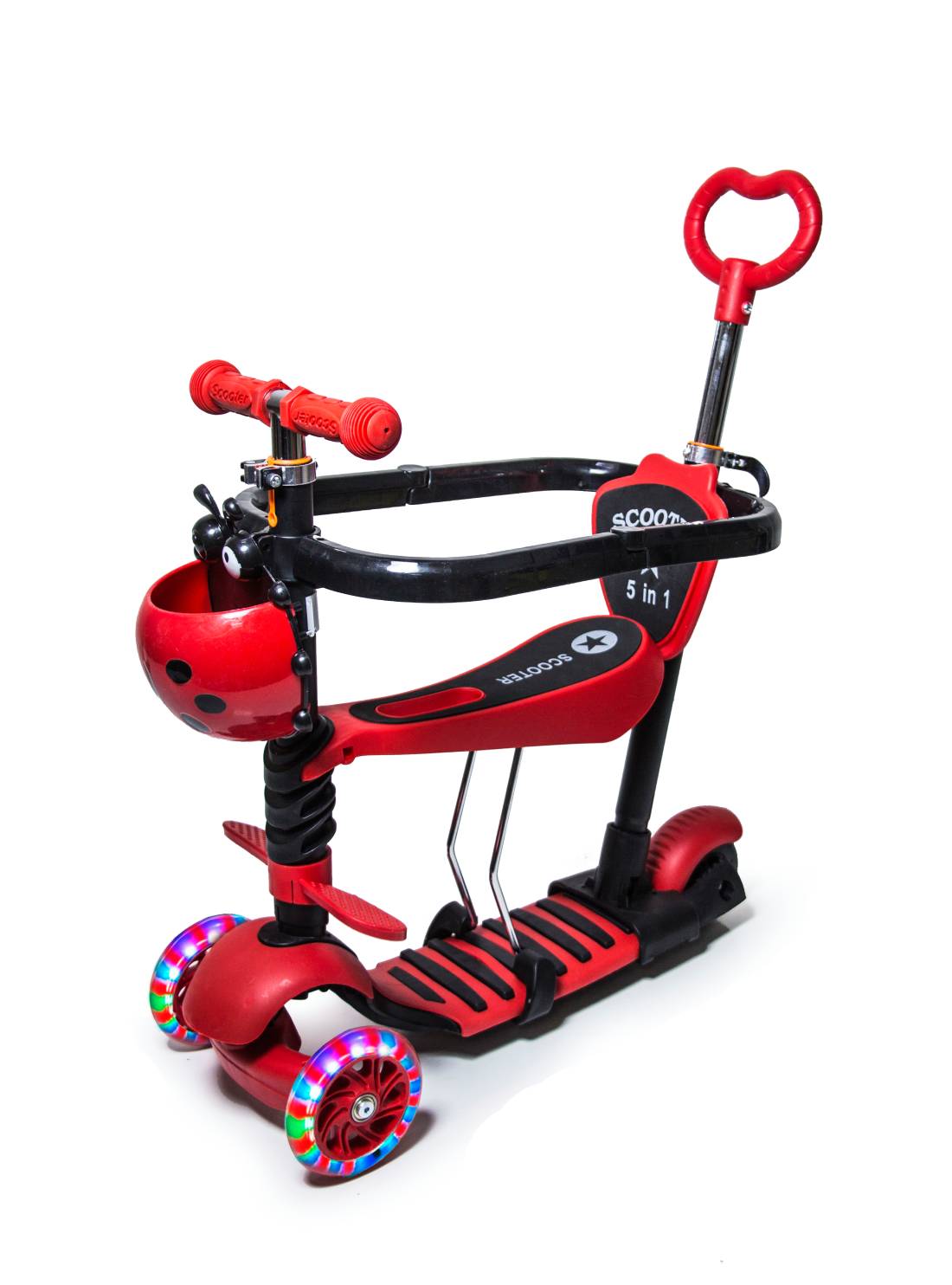 Самокат Scale Sports Божья коровка 5в1 Красный (324346765)