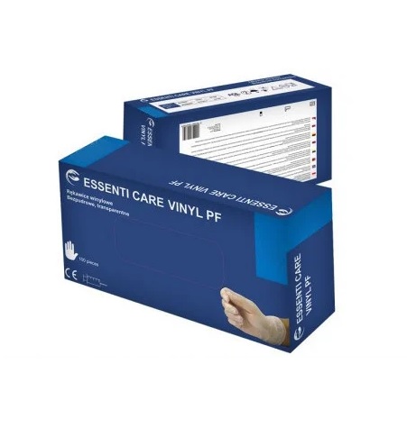 Вінілові рукавички неопудрені Essenti Care (MONDO) VINYL PF р-р S 100 штук Білі (MAS40127)