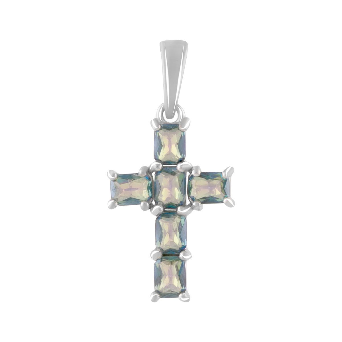 Серебряный крестик SilverBreeze с мистик топазом 0.37ct (2085041)