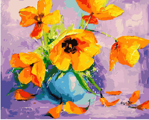 Картина за номерами BrushMe Жовті тюльпани у вазі 40х50см GX28709