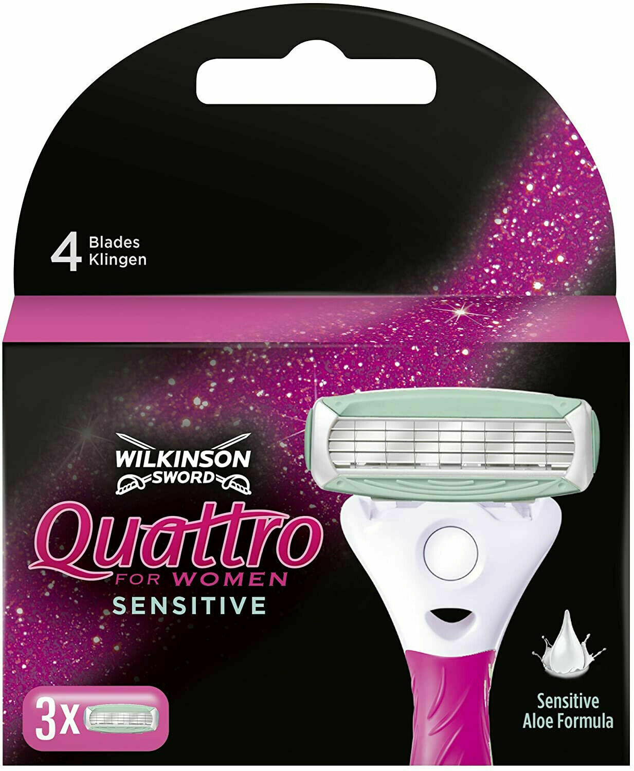 Змінні касети для гоління Wilkinson Quattro for Woman Sensitive (3 шт.) (W01071)