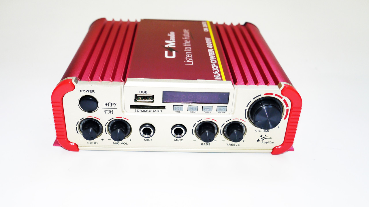 Підсилювач звуку CM Audio CM-2047U USB / SD / AUX / Караоке 400W Червоний (727143917)