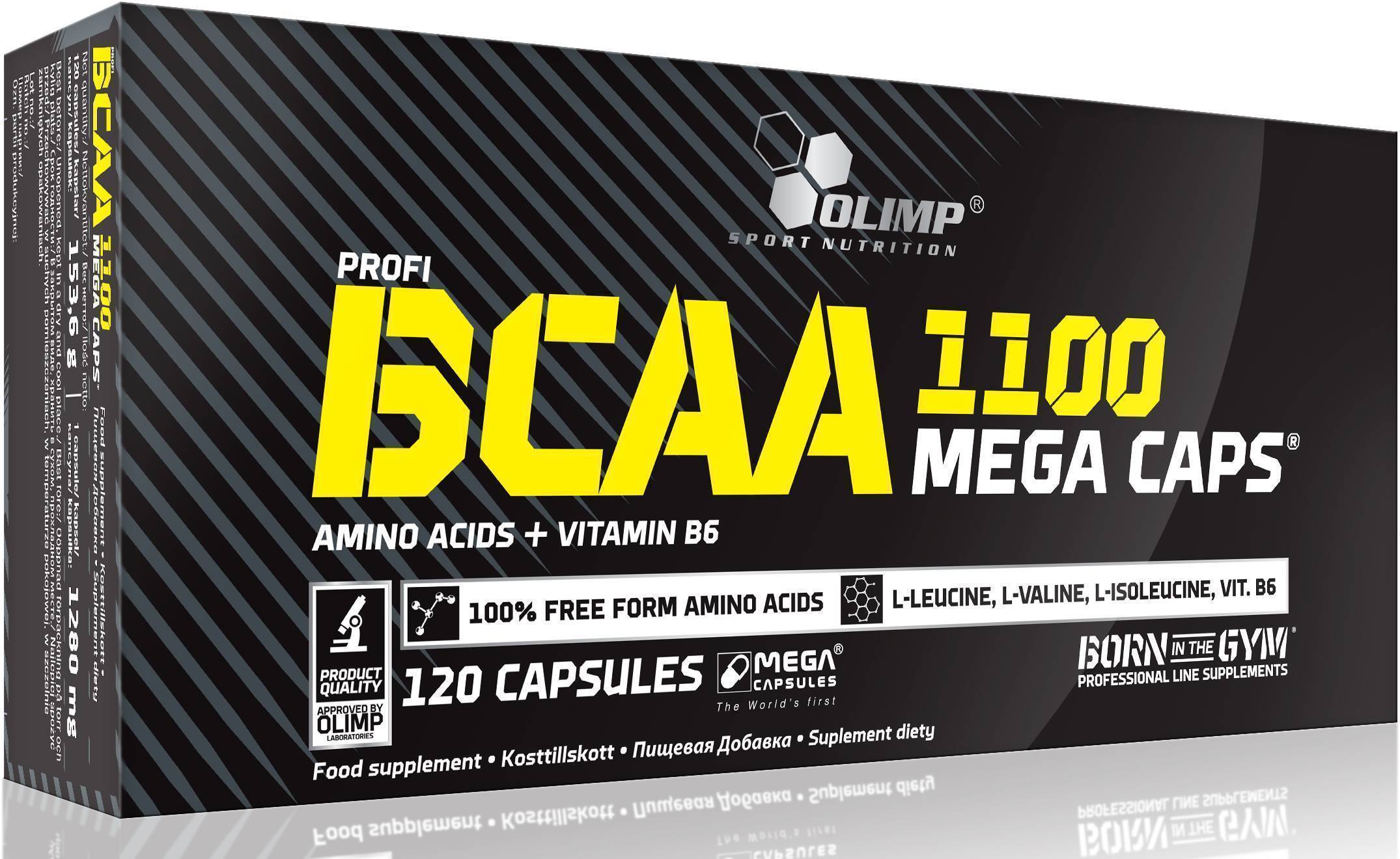 Аминокислоты ВСАА для спорта BCAA Mega 1100 Olimp Nutrition 120капс (28283003)
