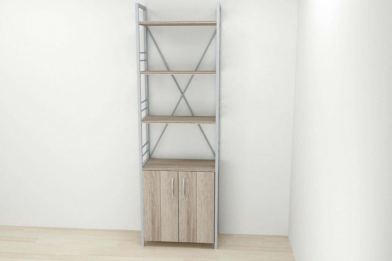 Етажерка 4/60 Ferrum-decor Серії Конект із тумбою 179x60x28 Сірий ДСП Сонома Трюфель (FD1081)