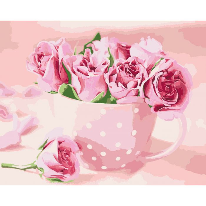 Картина за номерами Ідейка Чайні троянди 40х50 КНО2923
