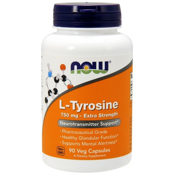 Тирозин NOW Foods L-Tyrosine 750 mg 90 Veg Caps