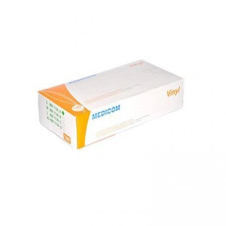 Рукавички вінілові Medicom М пудровані 50 пар Прозорі (MAS40002)