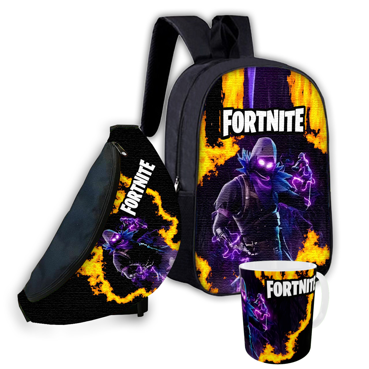 Дитячий набір Fortnite: рюкзак, бананка та керамічна гуртка 330 мл (3 предмети)