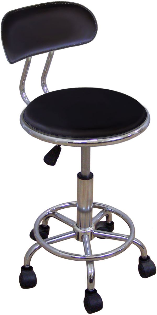 Крісло на роликах Бейсік SDM, регульоване по висоті, штучний шкірозамінник Чорний (hub_cNzZ97774)