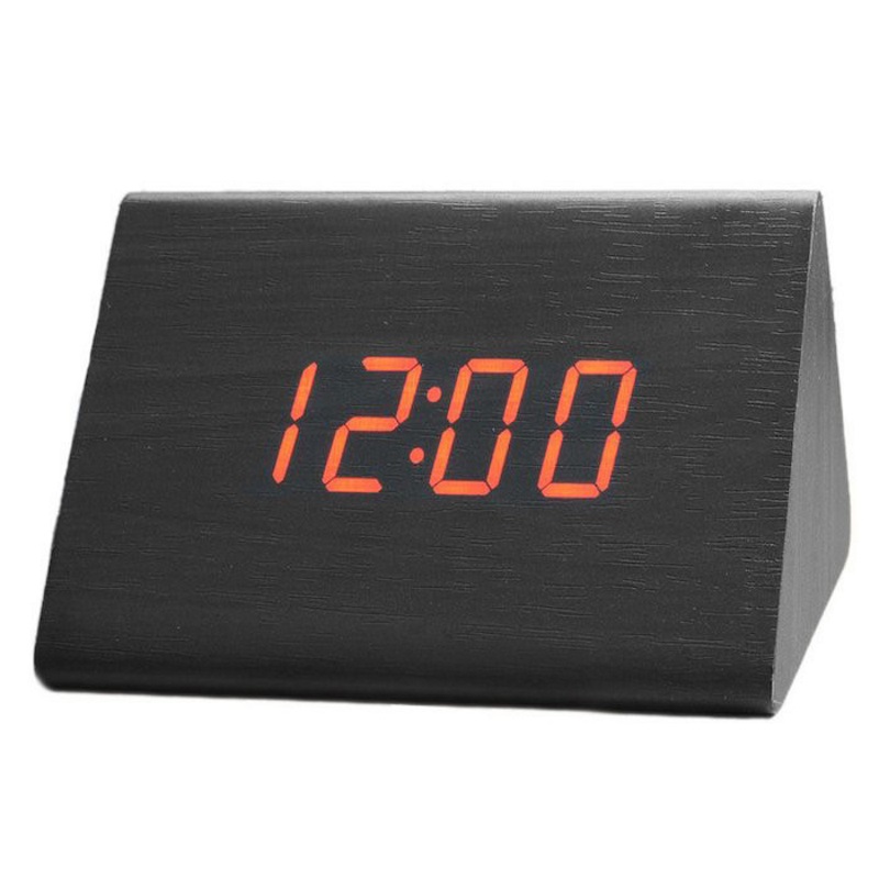 Деревянные настольные LED часы VST 864 Red Light Черный