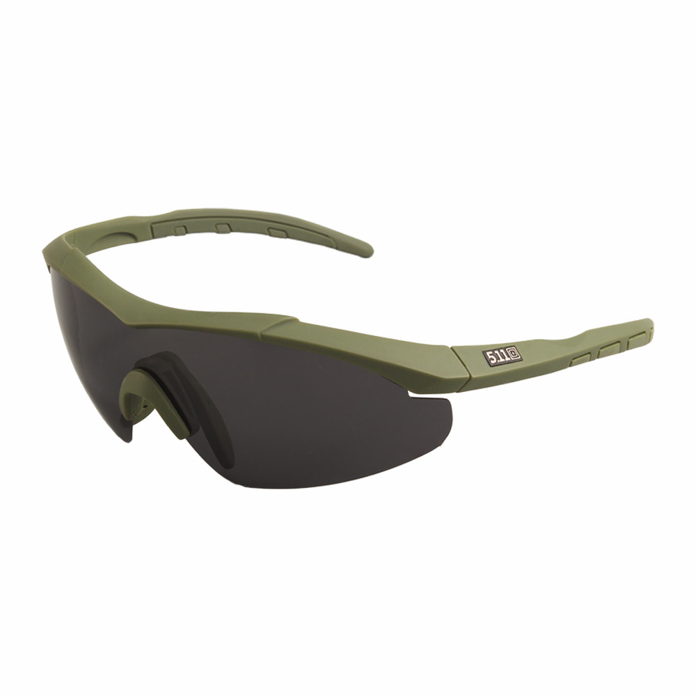 Тактические Очки 5.11 Aileron Shield с 3 линзами 5.11 Tactical олива оправа с поляризацией