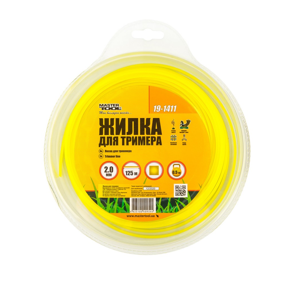 Леска для триммера MASTERTOOL GM Квадрат 2.00  мм 125 м (19-1411)