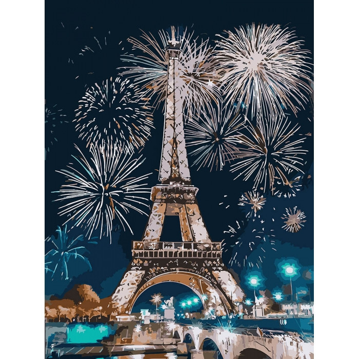 Картина за номерами Ідейка "Вогні Парижа" 30х30см KHO3572