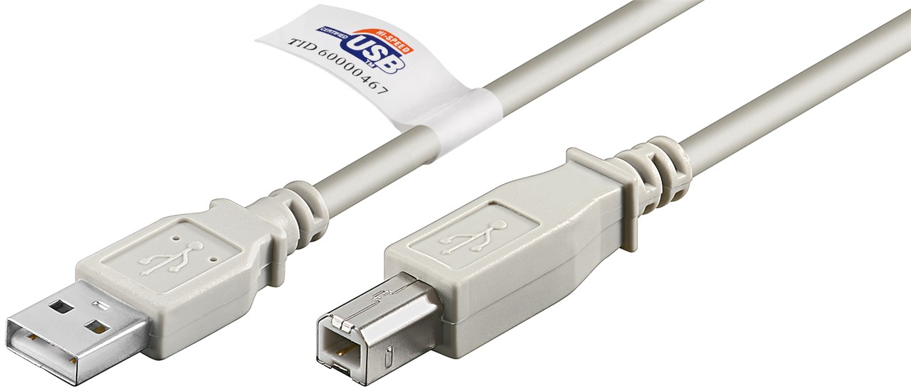 Кабель принтера Goobay USB2.0 A-B M/M  5.0m AWG24+28 2xShielded Cu сірий (75.03.3319)