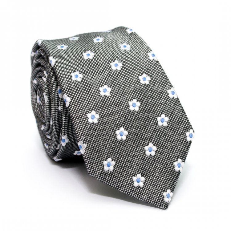 Краватка C&A Сірий З Квітами CA-4138