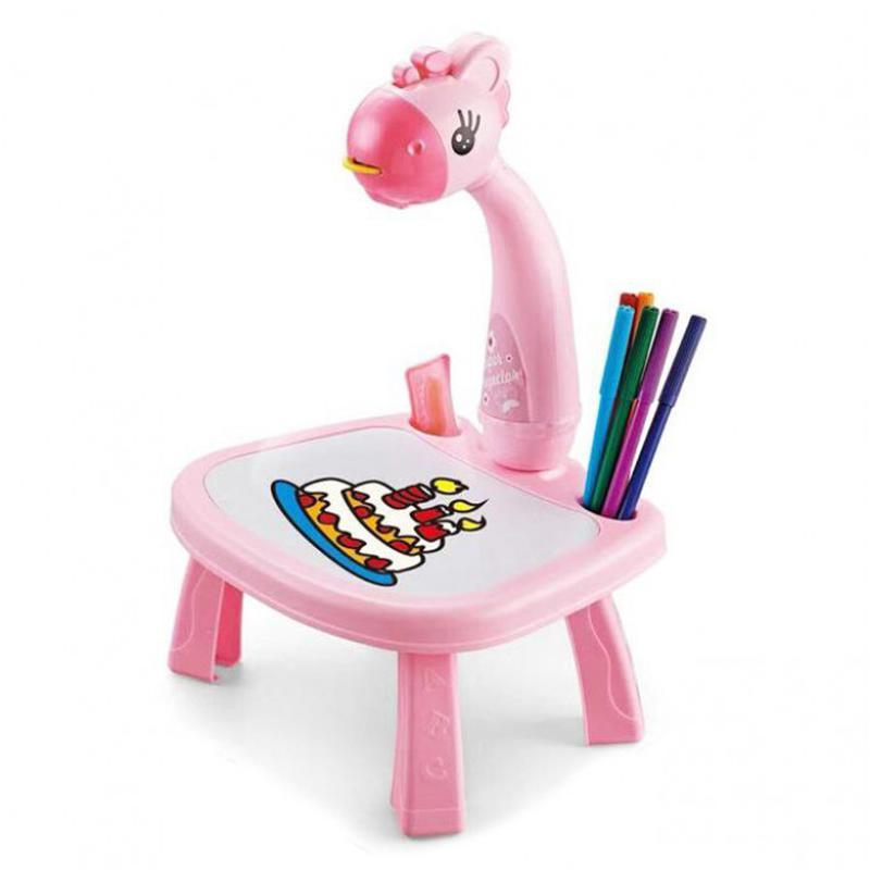 Дитячий стіл для малювання UKC з підсвічуванням та проекцією малюнків Рожевий