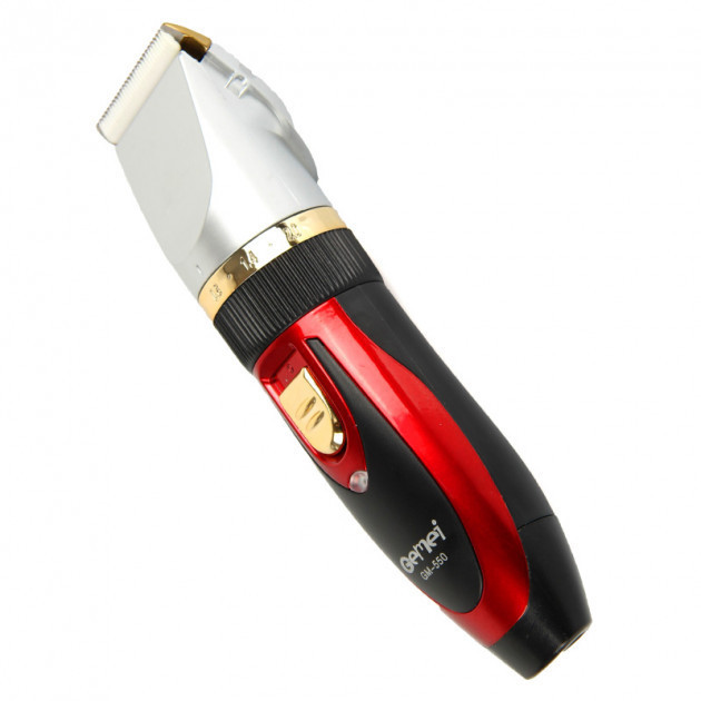 Профессиональная машинка для стрижки волос с двумя аккумуляторами Gemei GM 550 Красный с черным (258737)