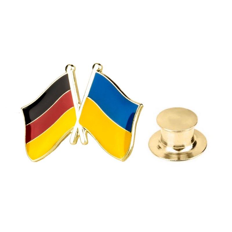 Значок BROCHE Флаг Германия-Украина разноцветный BRGV112800