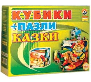Настільна гра Кубики+Пазли Казки ТехноК (TOY-17802)