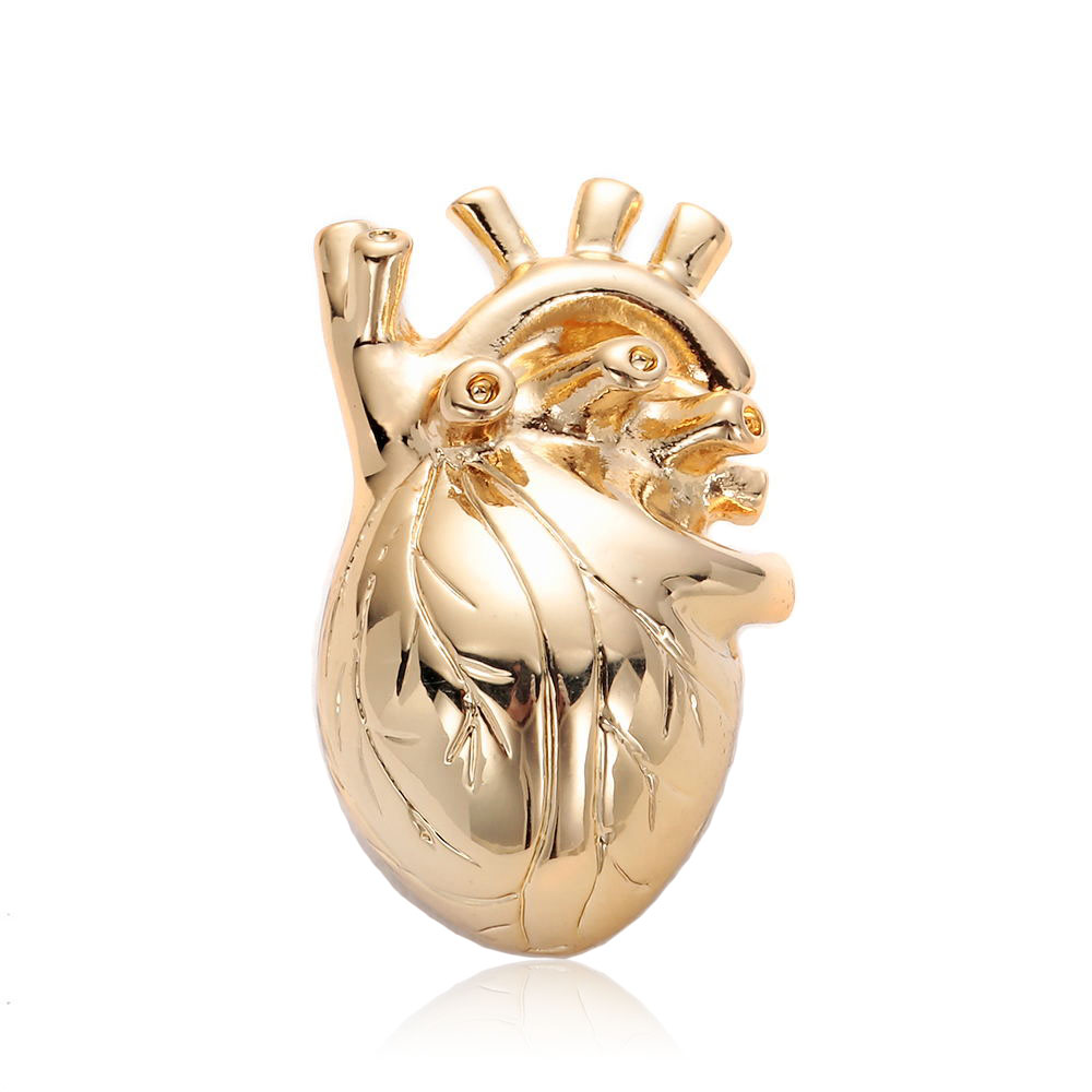 Брошь BROCHE Анатомическое Сердце золотистая BRGV111522