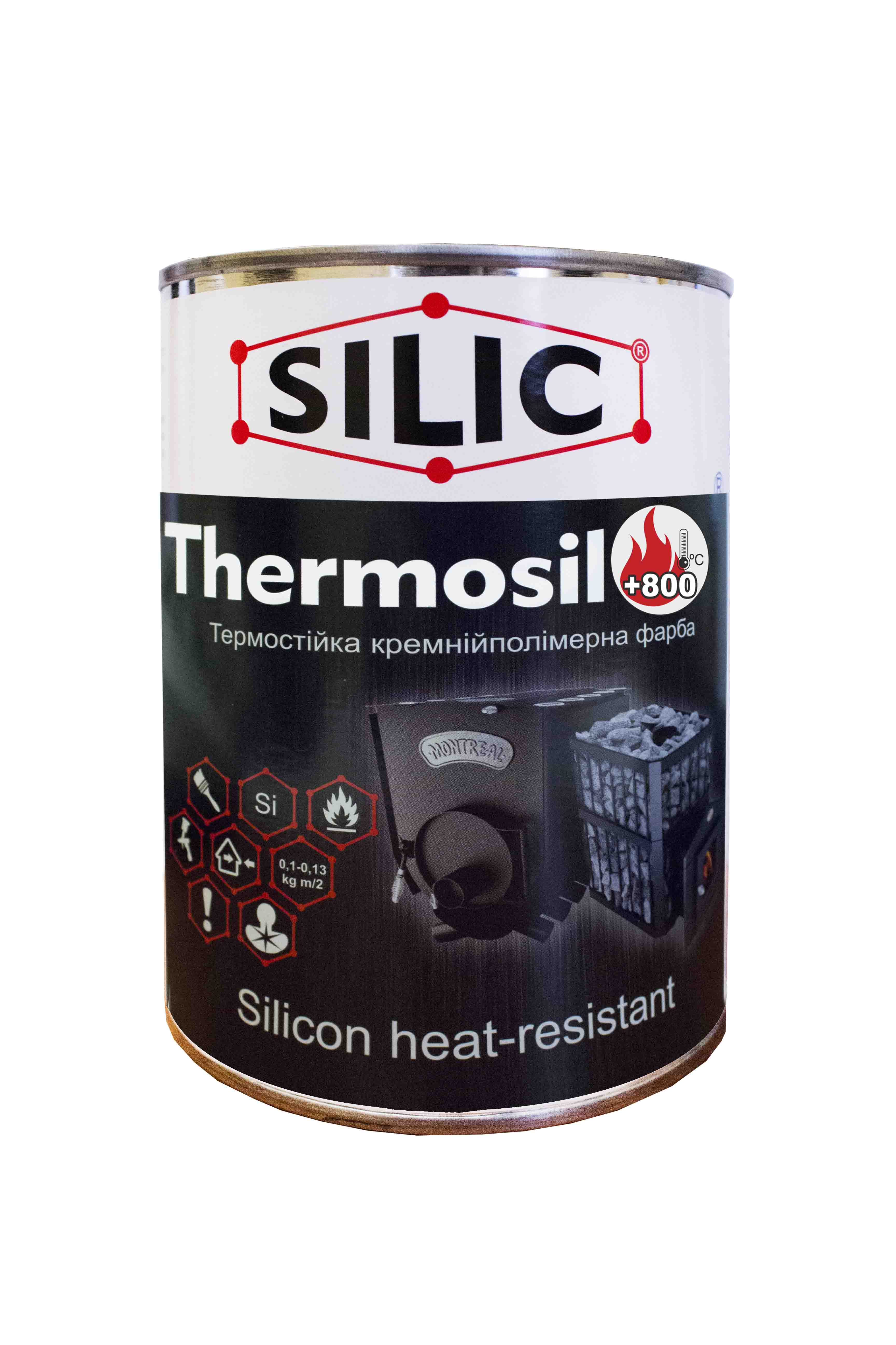 Термостойкая кремнийорганическая эмаль Силик Украина Thermosil 800 1 кг Белый (TS800b)