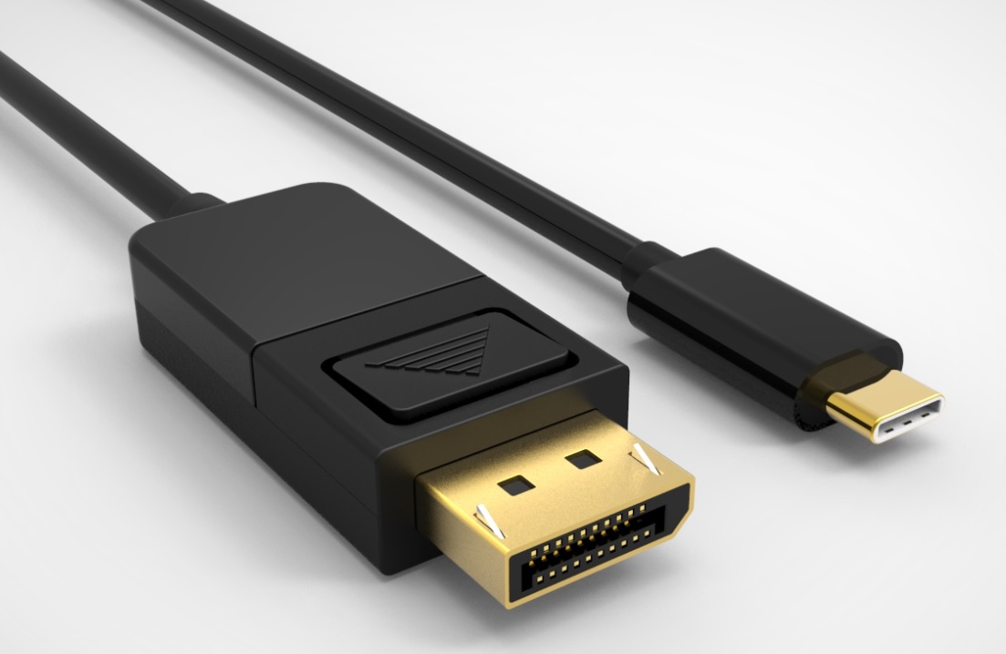 Кабель монітора-сигнальний Gutbay USB Type-C-DisplayPort M/M  1.0m (USB3.1) v1.2 4K@60Hz Cu Gold чорний (78.01.2821)