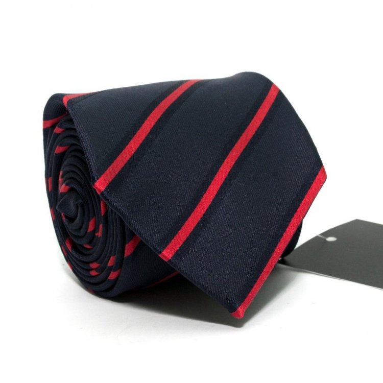 Краватка Чоловічий Синій Червоні Смужки Gin-2506