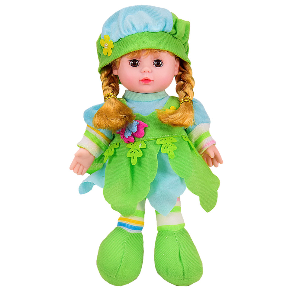 Детская мягконабивная кукла Bambi LY3015-6 поет на английском языке Зеленый
