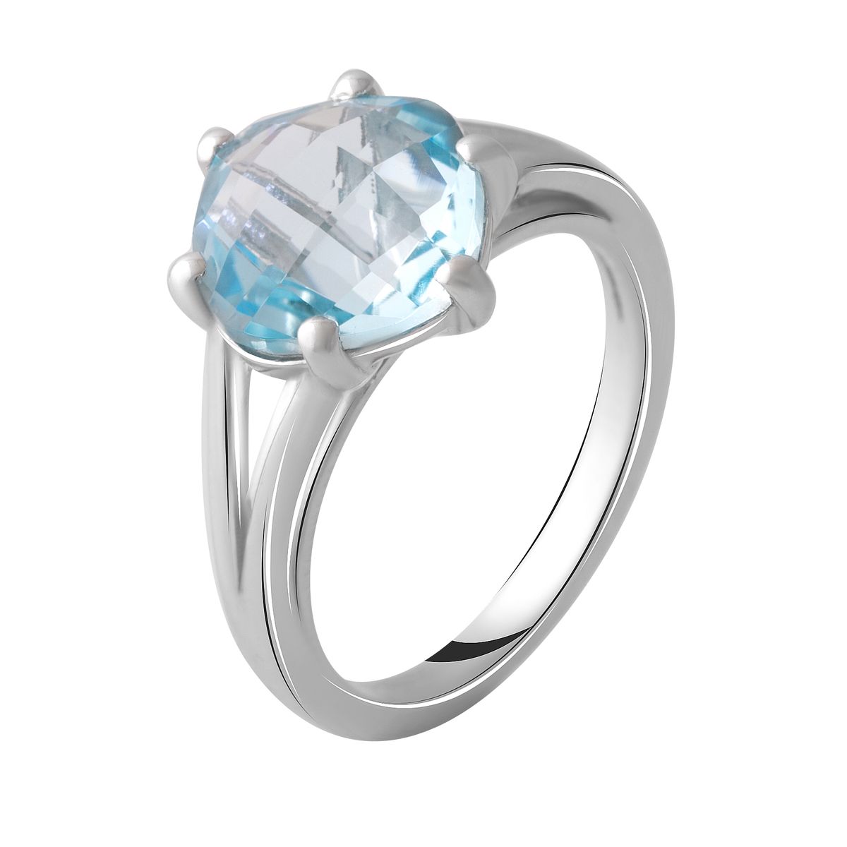 Серебряное кольцо SilverBreeze с натуральным топазом 4.6ct (2049302) 17.5 размер