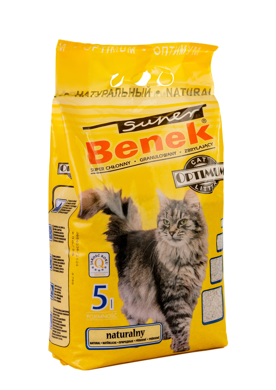 Наполнитель бентонитовый для кошачьих туалетов Super Benek Оптимум Натуральный 5 л (7012627)