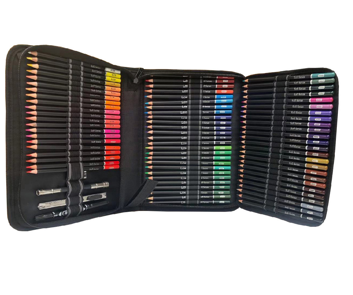 Набір кольорових олівців Yover у пеналі 72 кольори + 4