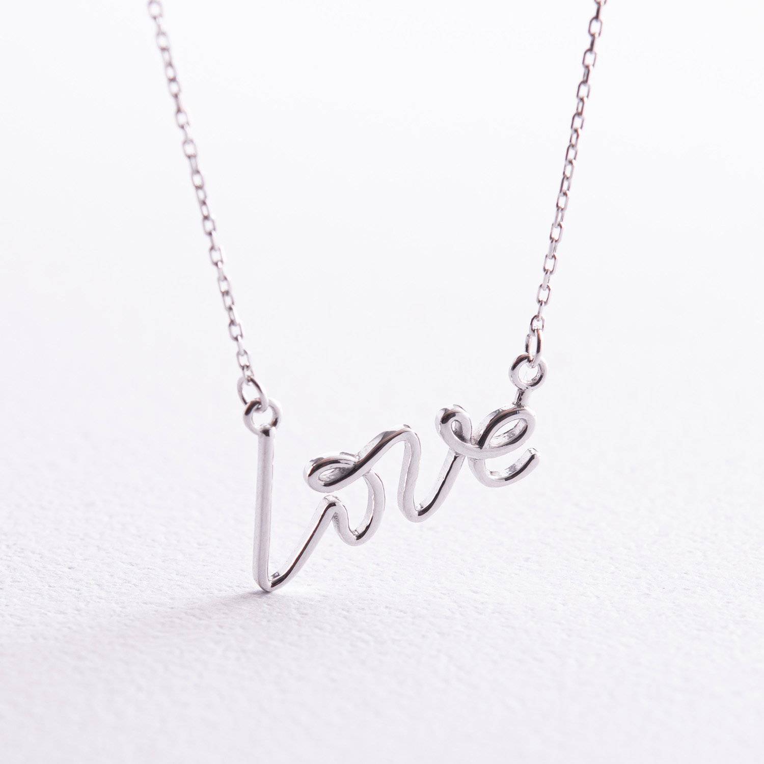 Колье Love в белом золоте кол02266 Оникс 45