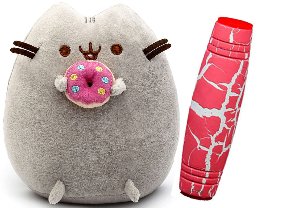 Комплект Мягкая игрушка кот с пончиком Pusheen cat и Антистресс игрушка Mokuru (n-727)