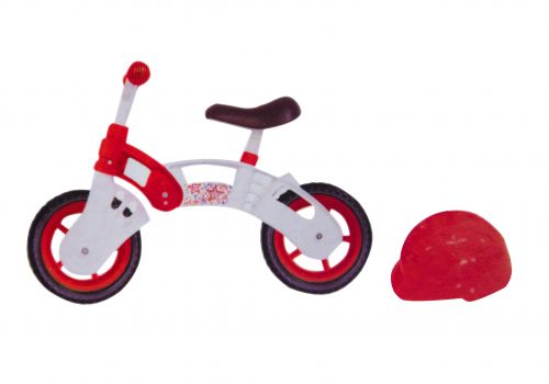 Біговел Star Bike з шоломом 10 Біло-червоний (TOY-103208)