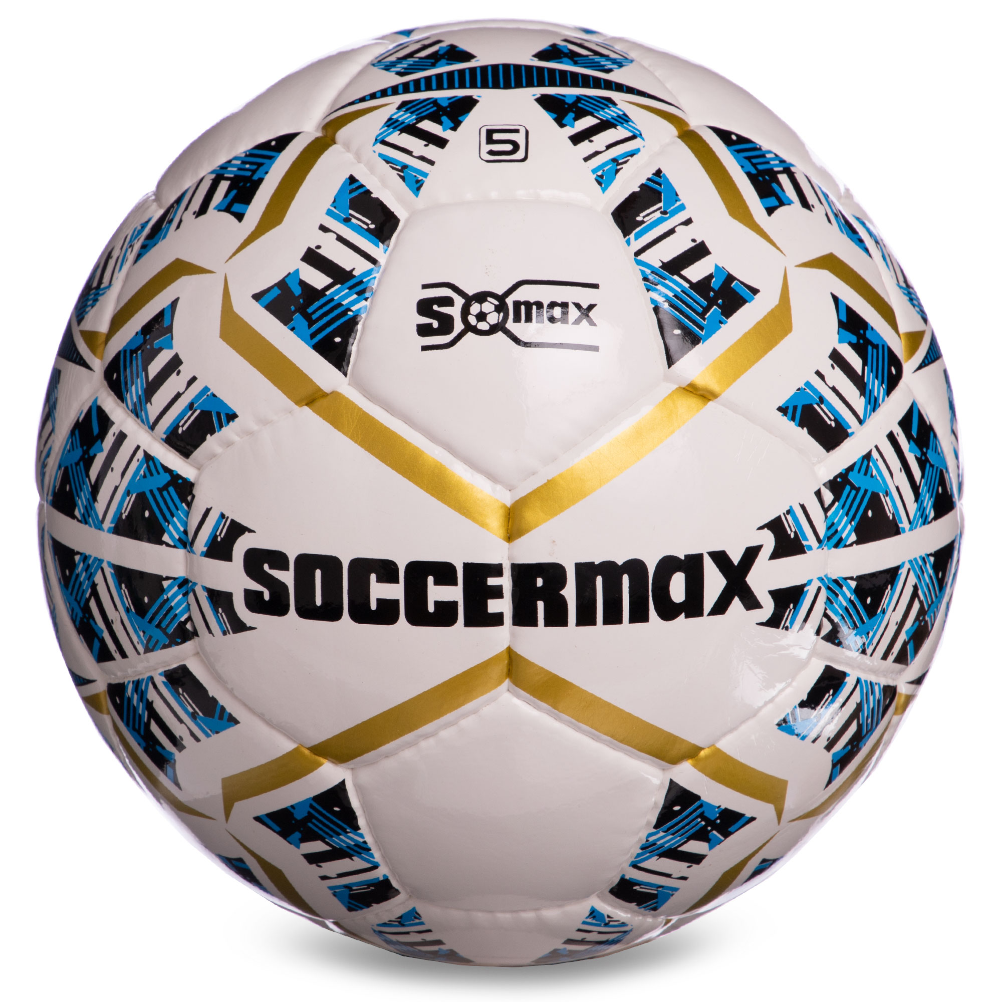 М'яч футбольний SOCCERMAX IMS FB-0004 №5 Білий-Синій-золотий