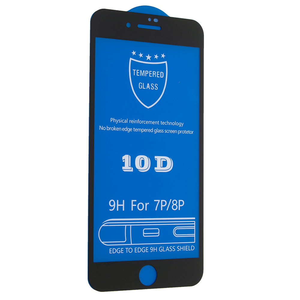 Защитное стекло 10D 9H для Apple iPhone 8 Plus/iPhone 7 Plus Black (00003634)