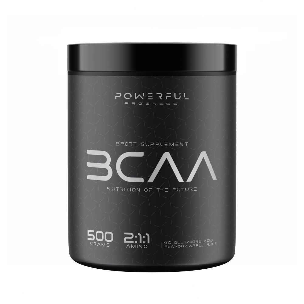 Аминокислота BCAA для спорта Powerful Progress BCAA 2:1:1 + Glutamine 500 g /50 servings/ Apple