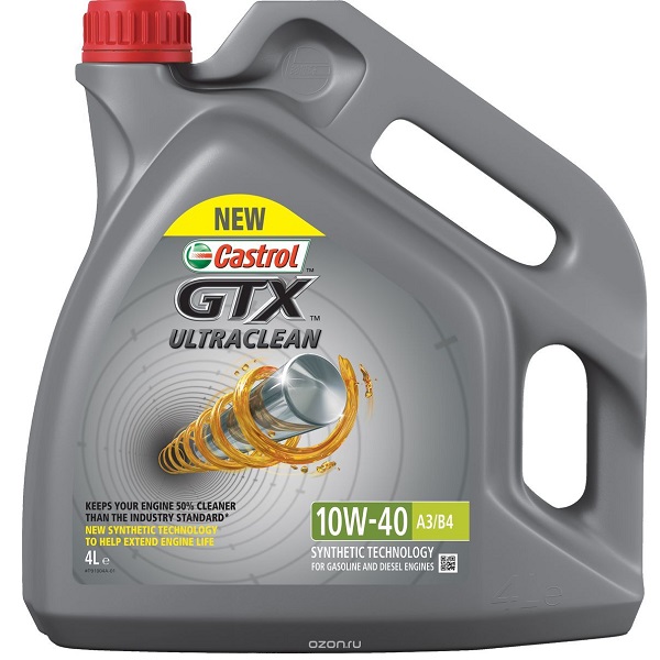 Мастило моторне Castrol GTX UltraClean 10W-40 A3/B4 Benzin, Diezel 4 л